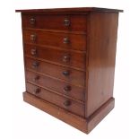 Victorian mahogany apprentice specimen chest of six glazed drawers, 16" wide, 15.5" high, 9" deep