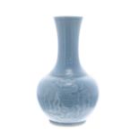 Chinese Clair-de-Lune bottle vase, decorated to the sides with two phoenix roundels, Yongzheng