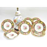 Copeland's Spode porcelain dessert service retailed by T Goode & Co. Ltd, painted with roses