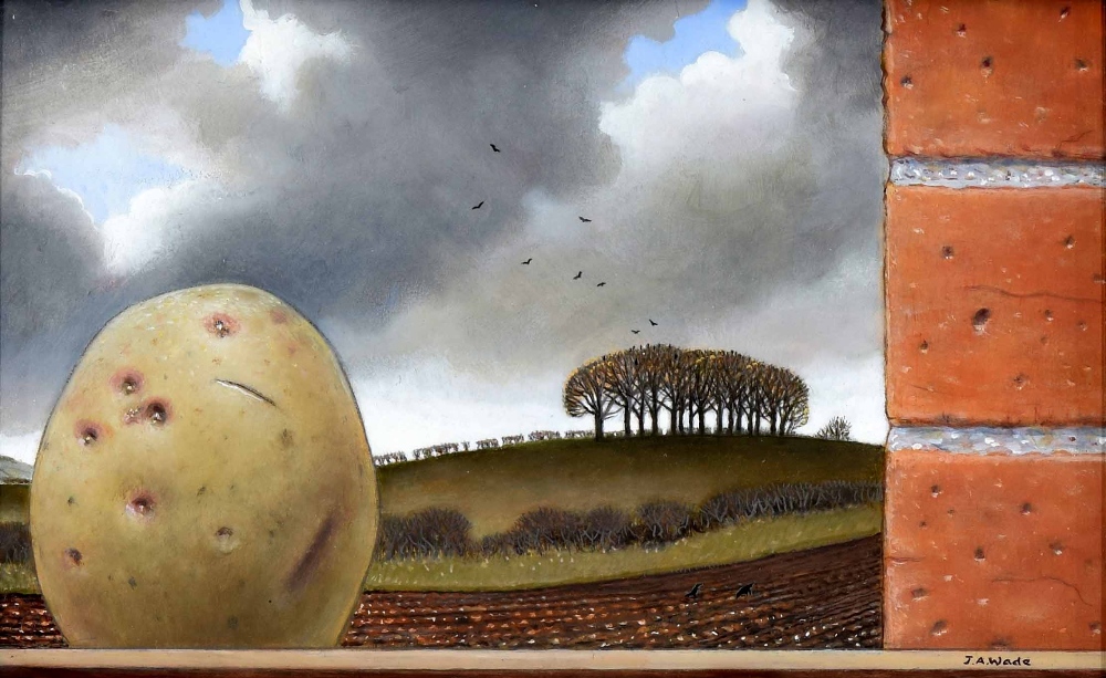 Jonathan Armigel Wade (b. 1960) - 'The Lone Spud', signed, inscribed and numbered 1950 verso, oil on