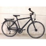 Cannondale twenty-seven speed bicycle, black, 20" frame, rear pannier rack