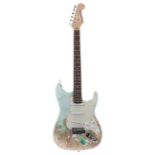 Strangeworlds Strat style electric guitar, with dipped marble finish