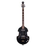 Late 1960s Firstman Baroque Special bass guitar, made in Japan; Finish: black, minor