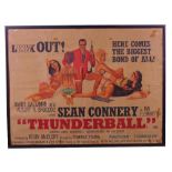 James Bond - original UK quad film poster for 'Thunderball' starring Sean Connery, framed (small