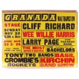 Cliff Richard and others - rare original concert poster for the Granada, Walthamstow, Sunday 23rd