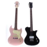 Gould Shock electric guitar, pink finish (a.f); together with a First Act ME537 electric guitar,