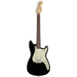 2017 Fender Duo-Sonic HS electric guitar, made in Mexico, ser. no. MX17xxxxx8; Finish: black;