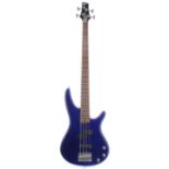 Soundgear by Ibanez SR300 bass guitar, made in Korea, ser. no. C8xxxxx9; Finish: Metallic blue,