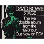 David Bowie - 1978 'David Bowie Stage' double album promotional poster, 30" x 40"