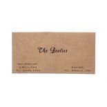 The Beatles - rare original business card from 1960-61