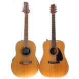 Fender Gemini IIE electro-acoustic guitar, made in Korea; together with a Stagg A1012-N twelve