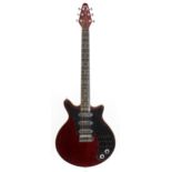 Burns Brian May Red Special electric guitar, made in Korea, ser. no. BHMxxx2; Finish: cherry red;