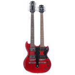 Tanglewood 12/6 doubleneck electric guitar; Finish: red; Fretboards: rosewood; Frets: good;