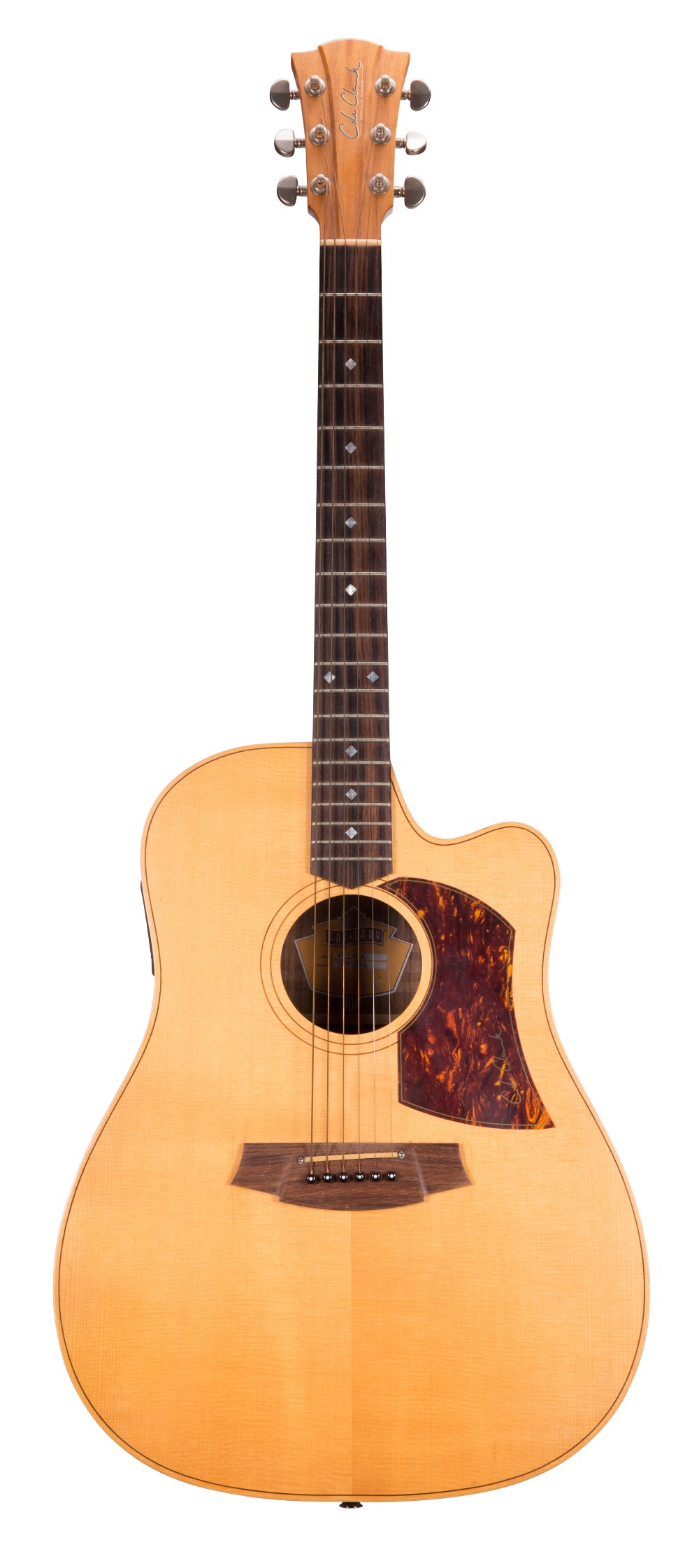 Cole Clark Fat Lady FL2ACR electro-acoustic guitar, made in Australia, ser. no. 7xxxxx6; Back and