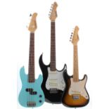 Rockwood by Hohner LX200G electric guitar; together with a Tanglewood EB-18 Elfin bass guitar and