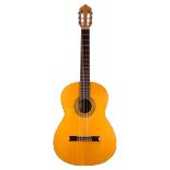 Kasuga Model G-100 classical guitar, made in Japan; Finish: natural; Fretboard: rosewood; Frets: