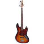 JHS Vintage Jazz type bass guitar, sunburst finish