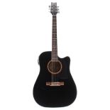 2008 Washburn D10 SCE B electro-acoustic guitar, made in China, ser. no. CC08xxxxx69; Finish: black,