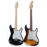 Starcaster by Fender Strat electric guitar, Sunburst finish; together with a Johnson Strat style
