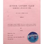 The Beatles - rare unissued 1964 Junior Cavern Club membership application form and badge