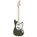 2017 Fender Mustang electric guitar, made in Mexico, ser. no. MX17xxxxx5; Finish: olive green;