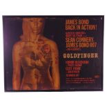 James Bond - original UK quad poster for 'Goldfinger' starring Sean Connery, framed (some small