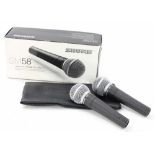 Pair of Shure SM58 Condenser microphones