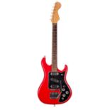 1960s Watkins Rapier 33 electric guitar, made in England, ser. no. 4xx0; Finish: red, various