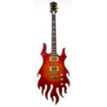 Minarik Inferno electric guitar, ser. no. Wxx76; Finish: quilted cherry sunburst; Fretboard: