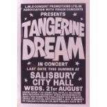 Tangerine Dream - original concert poster for 'Tangerine Dream' in Concert at The Salisbury City