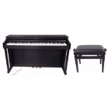 Roland HP302-SB Digital Piano, made in Italy, ser. no. Z1A1859, with back lacquered piano stool,