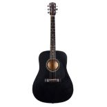 Fender DG-5 acoustic guitar, black finish, hard case; together a Martin Coletti small bodied