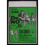 James Bond - original UK one sheet film poster for 'Dr No.' featuring Sean Connery, 30" x 20"