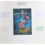 Star Trek - autograph display signed by the main characters including William Shatner, James Doohan,