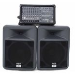 Pair of Peavey PR12 Speakers with a Peavy XR684F 2x200 Watt 8-Channel Powered Mixer