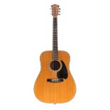 Ibanez V300 acoustic guitar, made in Japan; Back and sides: mahogany, various marks; Top: natural,