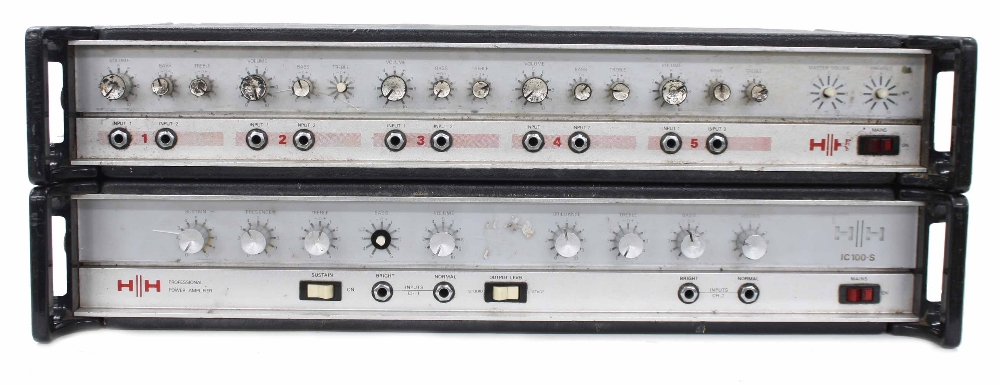 HH Electronics IC 100S amplifier rack head; together with another HH Electronics amplifier head
