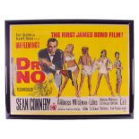 James Bond - rare original quad film poster for 'Dr No', the first James Bond film, inscribed