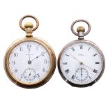 Waltham - gold plated and silver pocket watches in need of repair (2)