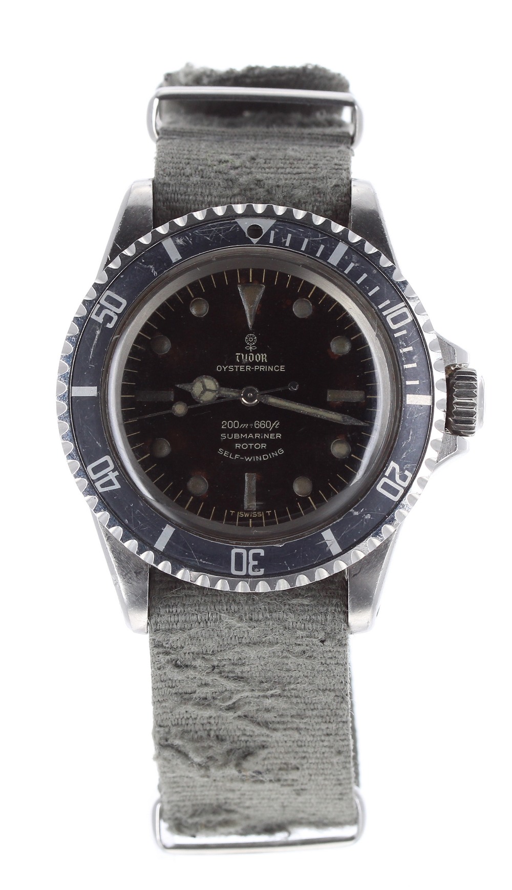 Rare and interesting Tudor Oyster-Prince Military Submariner Rotor Self-Winding stainless steel