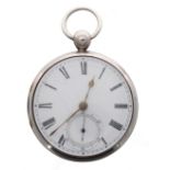 Victorian silver fusee lever pocket watch, Chester 1845, signed Jas Weatherilt, Liverpool, with '