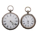 Victorian silver fusee verge pocket watch, London 1857, the movement signed Geo. Parker, Wisbech,