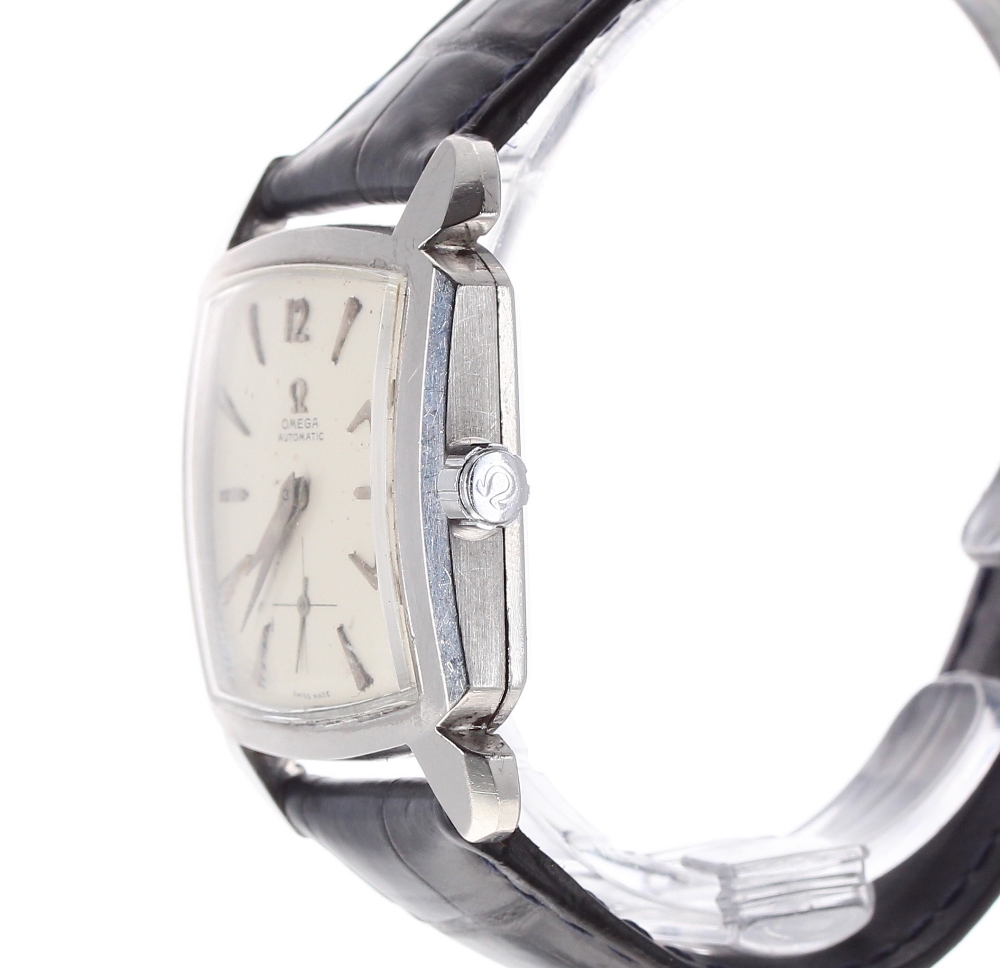 Omega 'bumper' automatic square stainless steel gentleman's wristwatch, ref. 3950-7, circa 1952, - Image 2 of 5