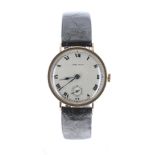 Longines 9ct gentleman's wristwatch, Edinburgh 1938, signed silvered dial with subsidiary seconds