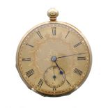Victorian 18ct fusee lever pocket watch, London 1846, the three quarter plate movement signed Jas