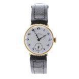 Movado 18k wire-lug gentleman's wristwatch, circular enamel dial signed Movado Chronometre, with