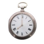 Victorian silver fusee verge pair cased pocket watch, London 1858, the movement signed Thos Evans,