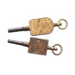 Two rare late 19th century pocket keys, each displaying the election results for 1892 and 1895 (2)