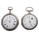 Continental white metal fusee verge pocket watch, unsigned movement with pierced balance bridge,
