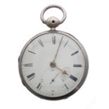 William IV silver verge pocket watch, Birmingham 1839, the fusee movement signed W.A Lloyd, Hay